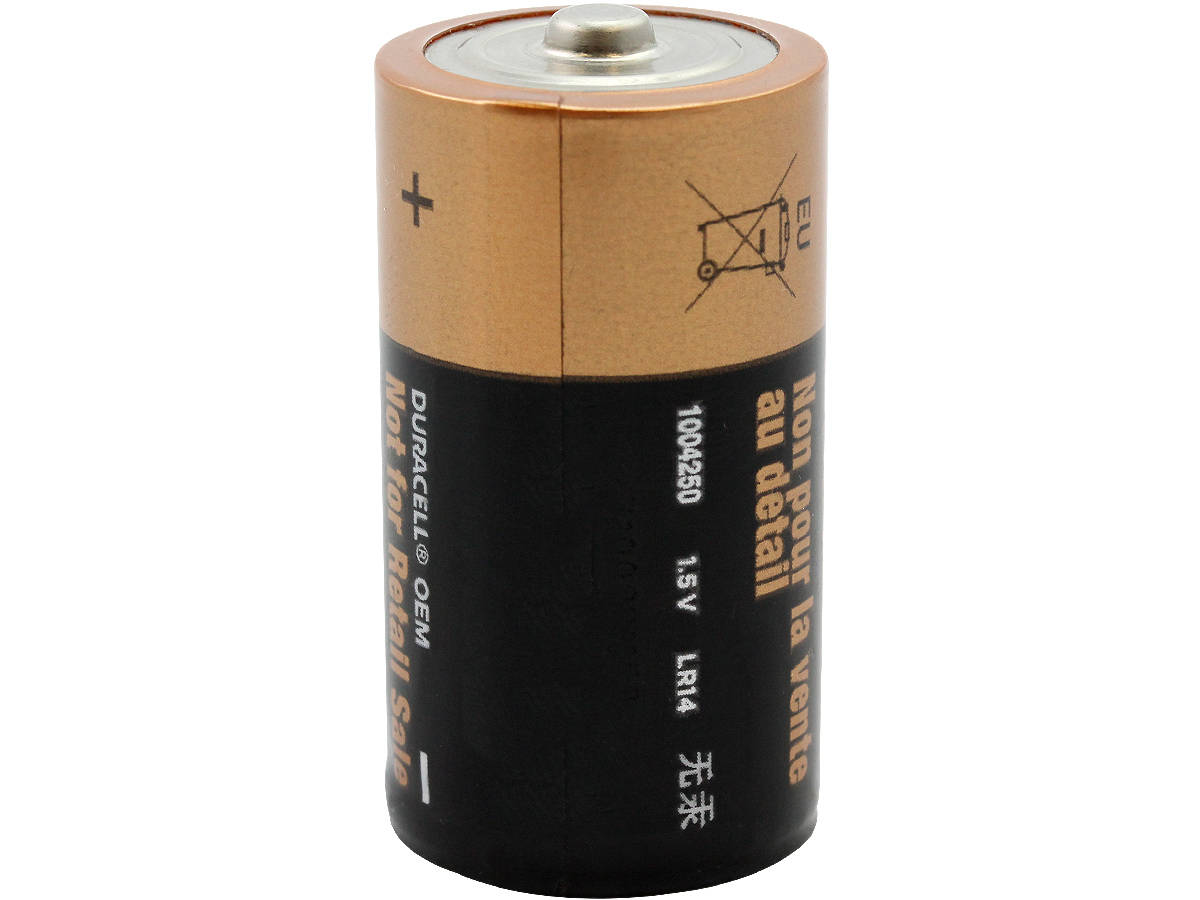 Duracell Duralock MN1400 C-cell 1.5V Alkaline Button Top Battery - Made ...