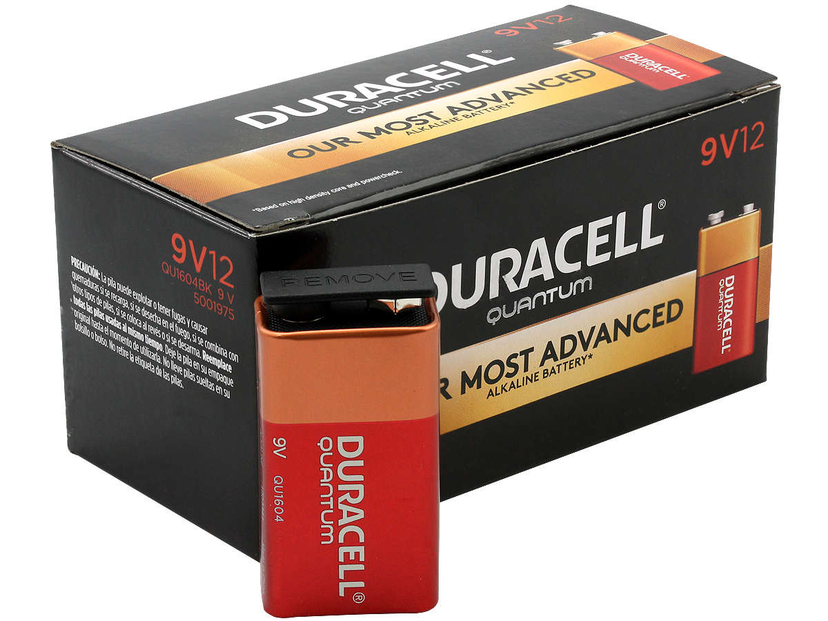 Duracell Quantum QU1604 9V Alkaline Battery with Snap Connectors