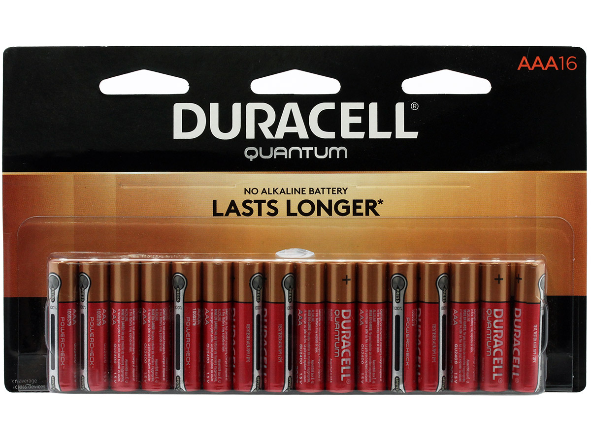 Duracell Quantum QU2400B16Z11 AAA 1.5V Alkaline Button Top Batteries