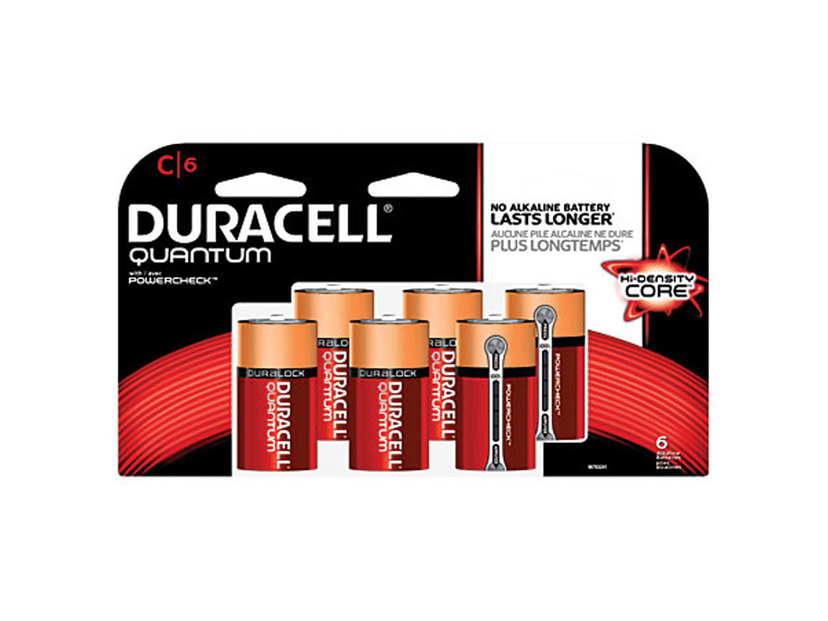Duracell Quantum QU1400B6 Ccell 1.5V Alkaline Button Top Batteries