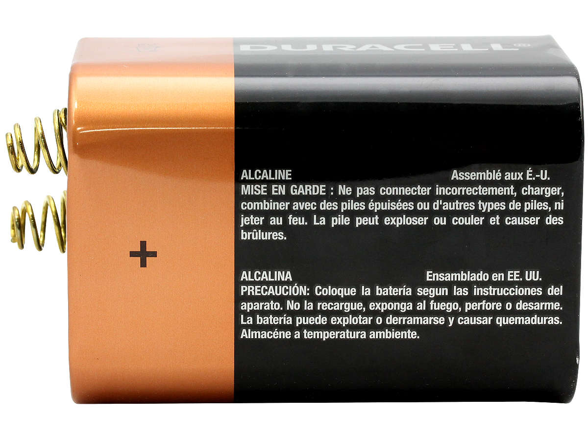 6 Volt Alkaline Lantern Battery Duracell Coppertop MN908