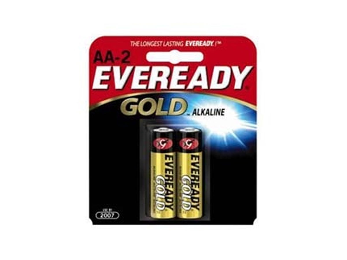Energizer Eveready Gold A91BP2 AA 1.5V Alkaline Button Top Batteries 2 Piece Retail Card