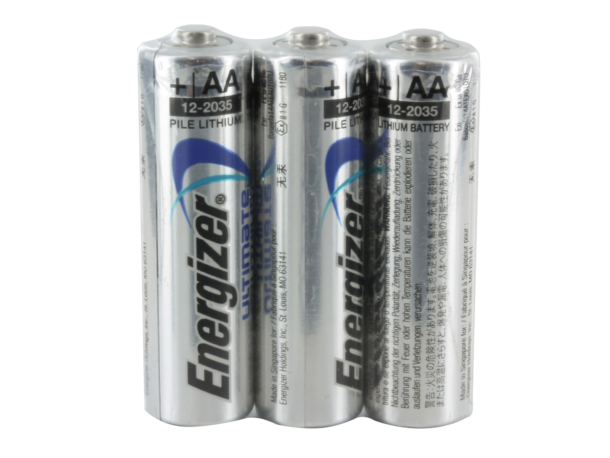 Energizer Ultimate Lithium AA Battery 3 Pack Shrink Wrap - L91