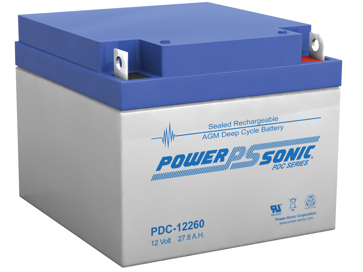 PowerSonic AGM Deep Cycle PDC12260 28Ah 12V Rechargeable Sealed Lead Acid (SLA) Battery NB