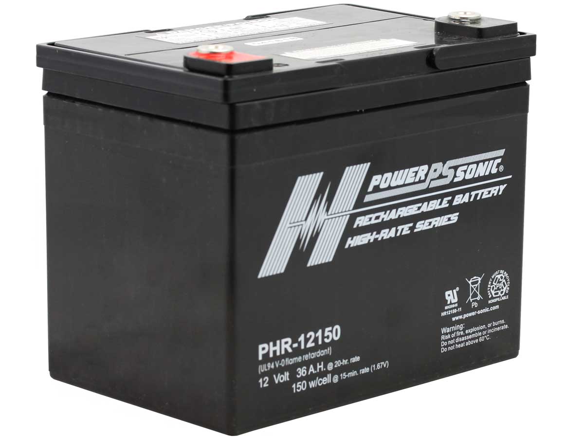 PowerSonic AGM High Rate PHR12150 36Ah 12V Rechargeable Sealed Lead