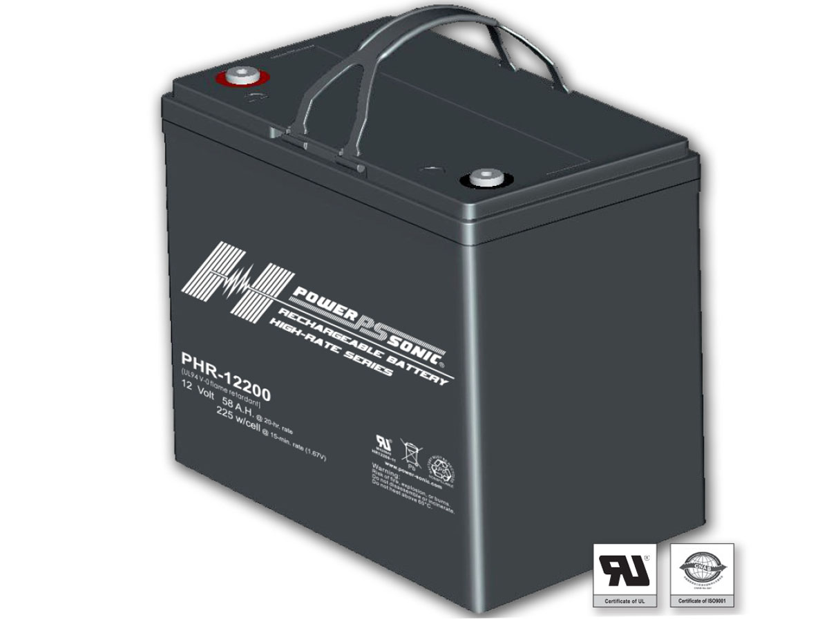 PowerSonic AGM High Rate PHR12200 58Ah 12V Rechargeable Sealed Lead