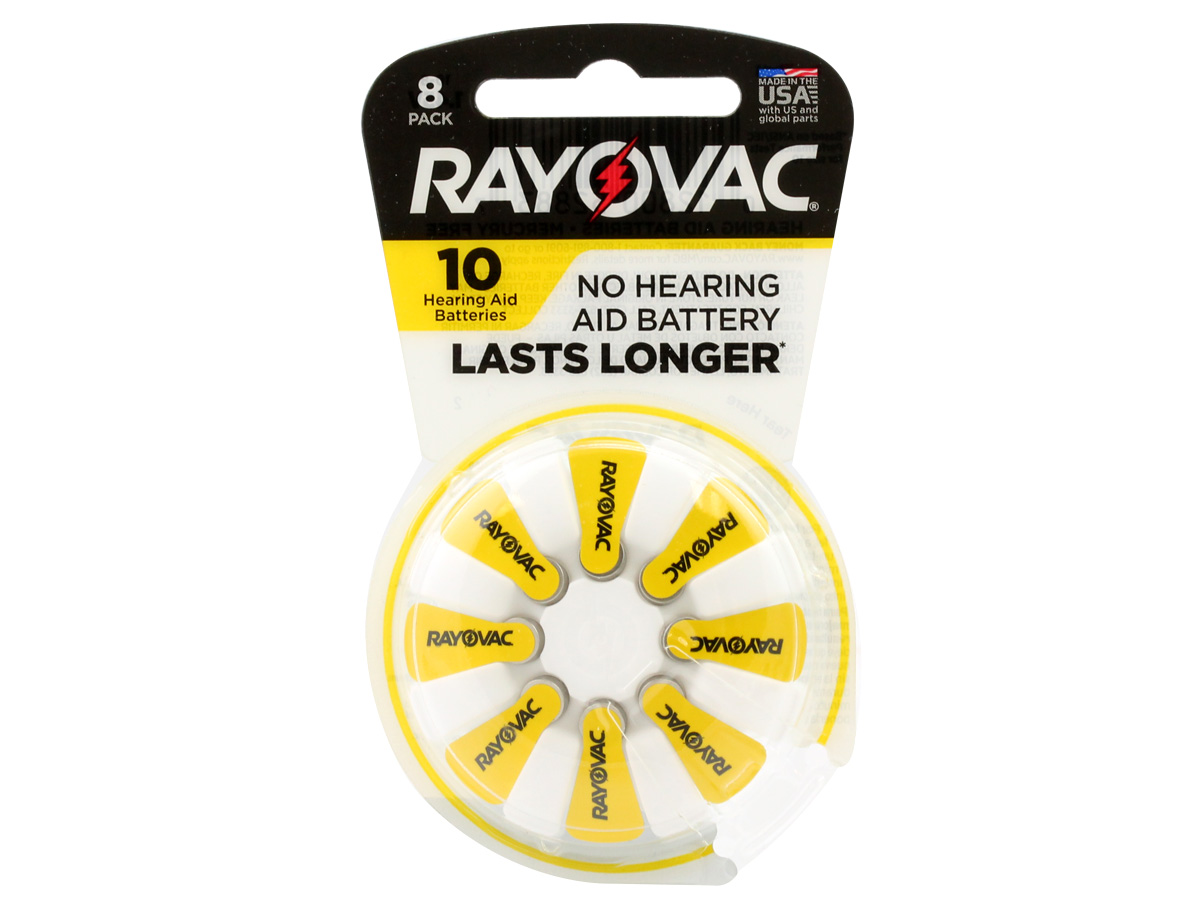 Rayovac 108 Size 10 75mAhZinc Air Hearing Aid Batteries