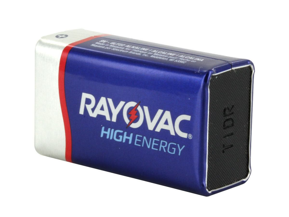 Rayovac High Energy A1604 9v Alkaline Battery With Snap Connectors Bulk