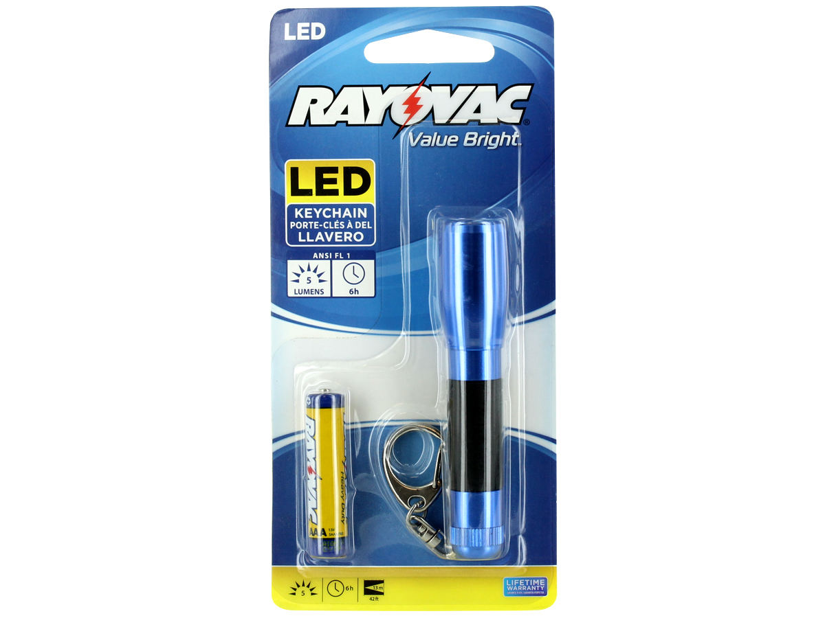 Rayovac Value Bright Mini Keychain LED Flashlight 5 Lumens Includes