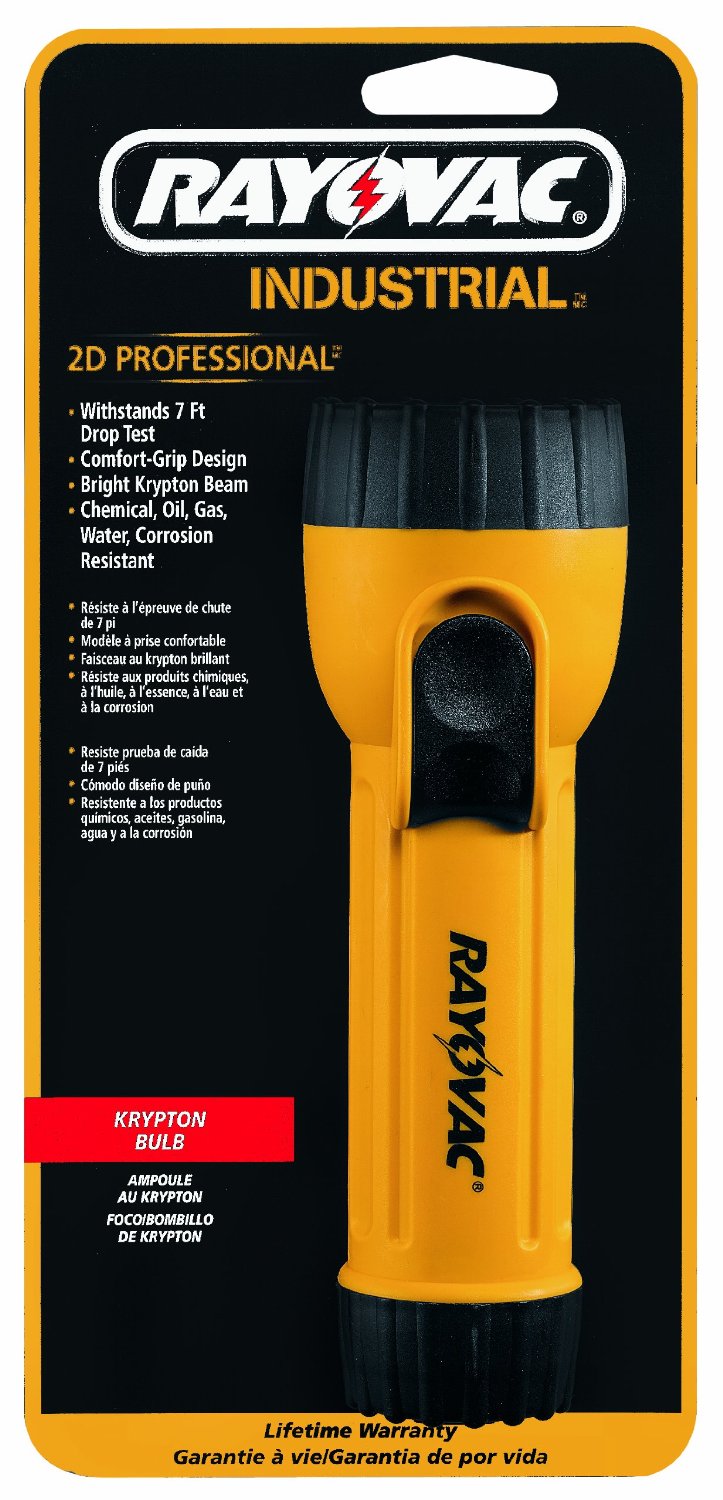Rayovac Industrial Krypton Flashlight Incandescent Bulb 17 Lumens Uses 2 x D Cells