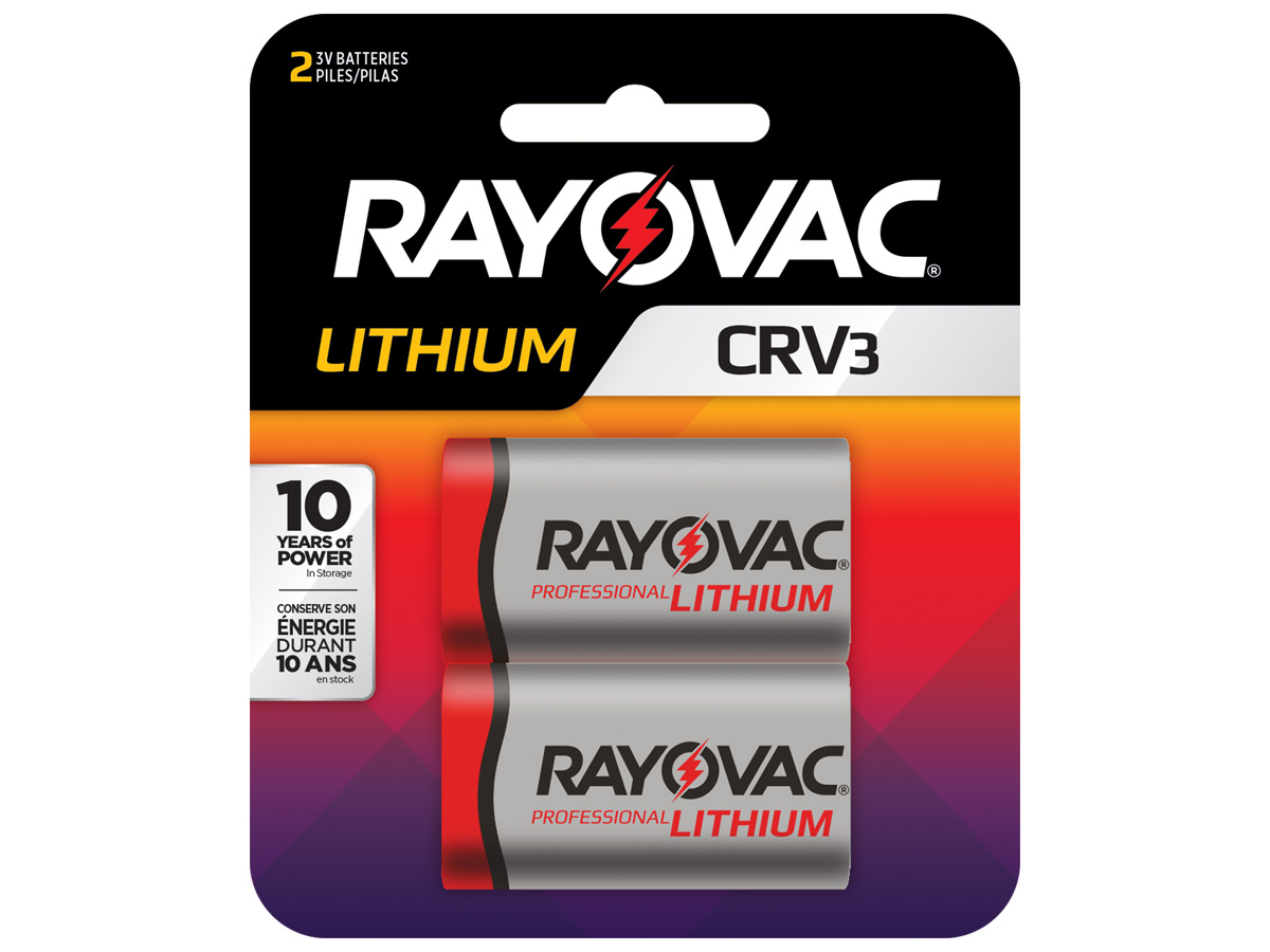 Rayovac RL CRV3 3700mAh 3V Lithium (LiMNO2) Flat Top Photo Batteries