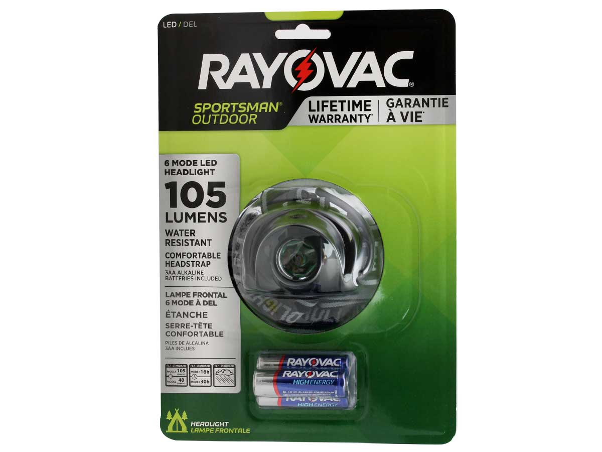 Rayovac Sportsman Headlamp Red and White CREE LEDs 105 Lumens