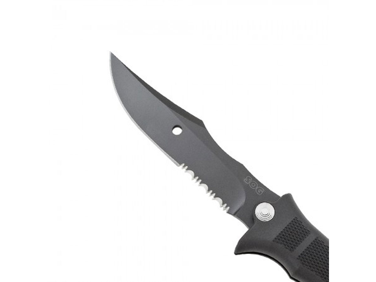 SOG Revolver SEAL Fixed Blade Knife - 4.75-inch Partially Serrated ...