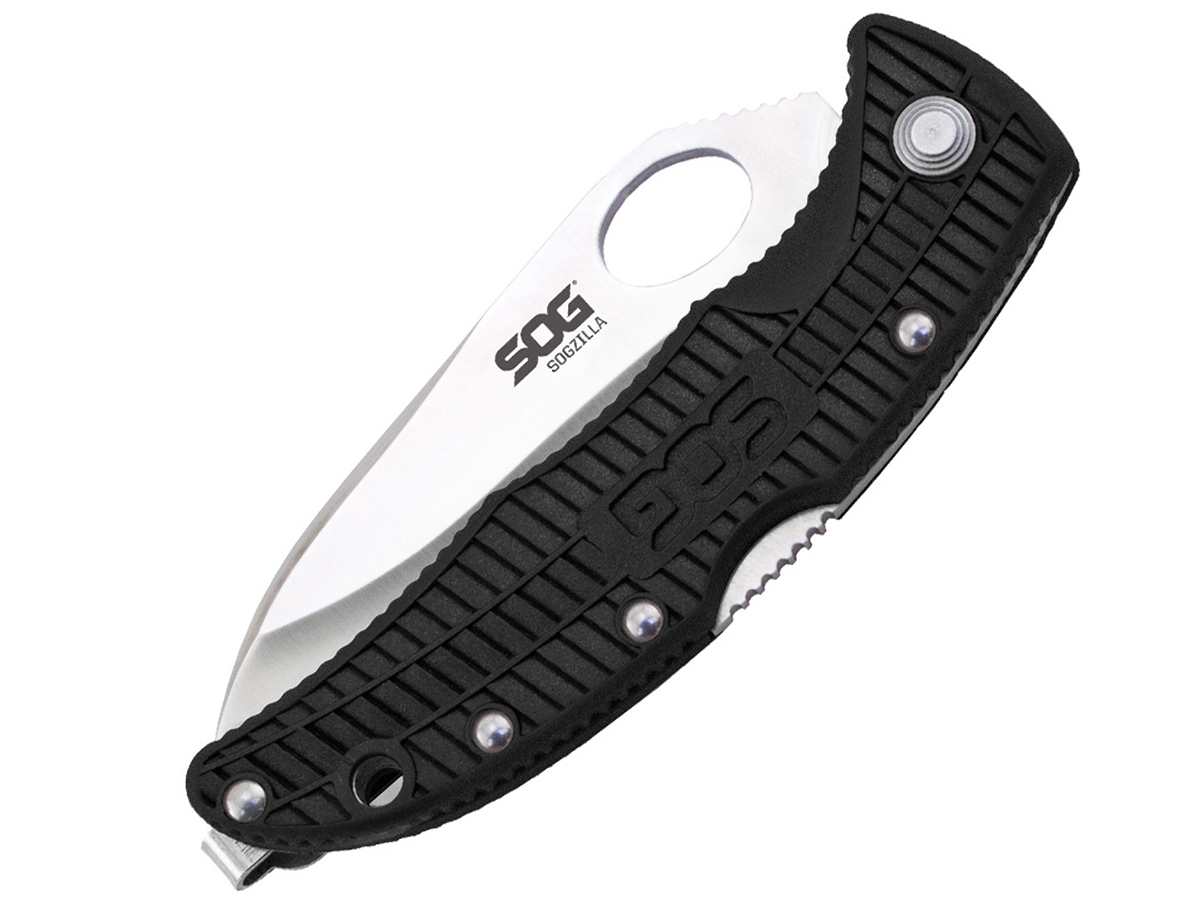 SOG SOGZilla Small Folding Knife 3.8inch Partially Serrated, Clip